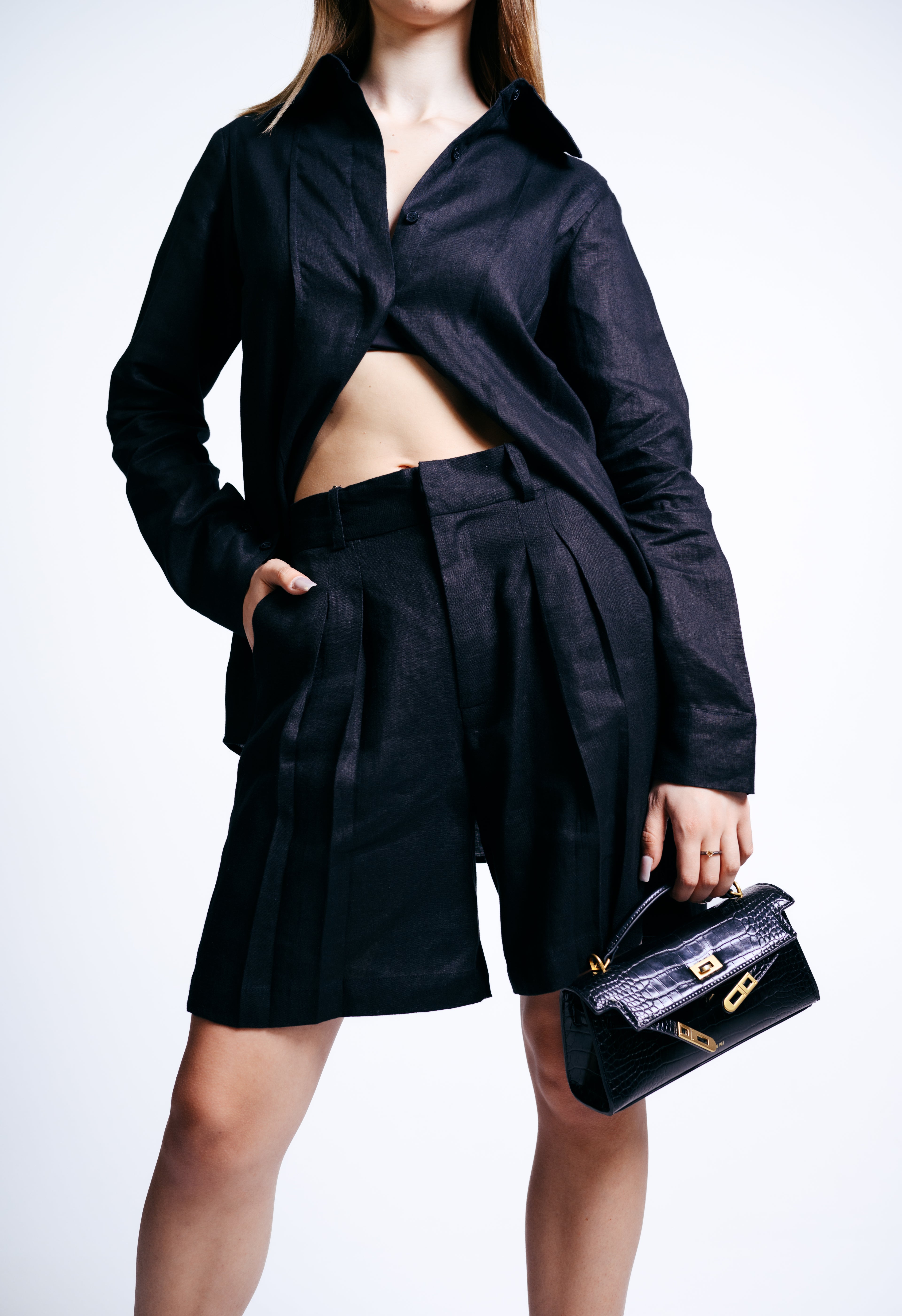 Tailored Linen Shorts